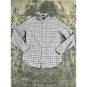 Mens M J.Crew Flex Oxford Slim Fit Plaid Button-Down Shirt